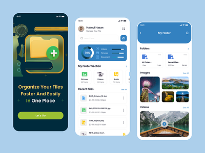File Manager App 3d app app design card clean design file file manager file manager app folder app minimal mobile app ui design