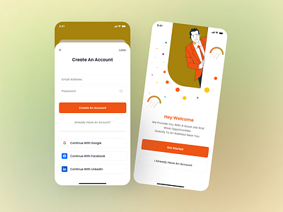 Create an account - App Design 3d account app app design clean design create an account education app get start app design illustration job app job application app logo minimal mobile app sign in app sign up app ui ui design ux