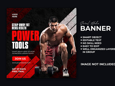 Gym Banner Design banner design facebook ads facebook banner social media