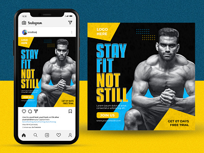 Fitness Banner Facebook, Instagram Post Design. banner design facebook ads facebook banner facebook cover social media