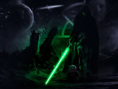 Star Wars - The Mandalorian - Luke & Grogu Digital Art