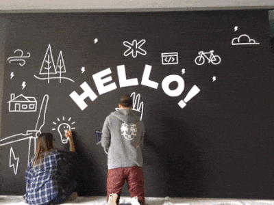 HELLO! Mural design graphic hand hello illustration lapse lettering mural painted time