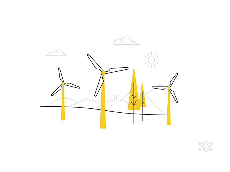 Windmill Landscape Gif gif illustration