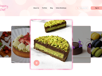 Business card website concept for pastry chef