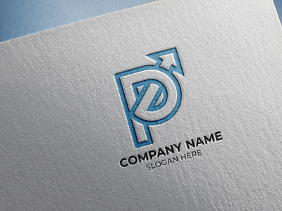 P Letter Logo Design with arrow
