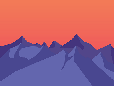 Mountainscape fun illustration mountains purple sunset vector