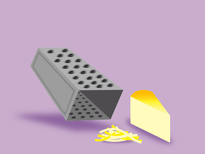 Grated Cheese cheese digital art digital illustration gradient grater minimal purple shred