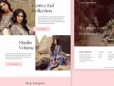 Eastern Wear E-Commerce apparel clothes clothing design eastern ecommerce girls minimal pink ui ux web white space