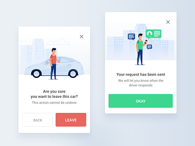 Illustrated Dialog Boxes android app design dialog dialog box green illustration interactive minimal mobile design mobile ui pakistan popup red ui ux vector