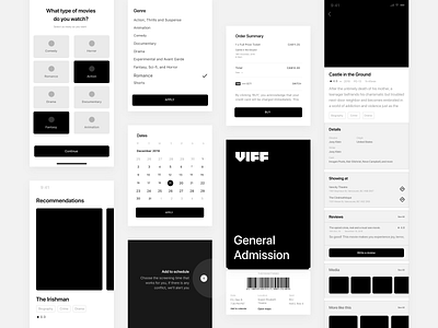 VIFF – Wireframes adobexd app design minimal planning research ui ux white space wireframes