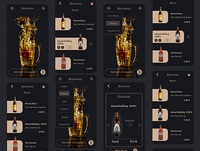 Beeronio store UI app branding design graphic design ui ux