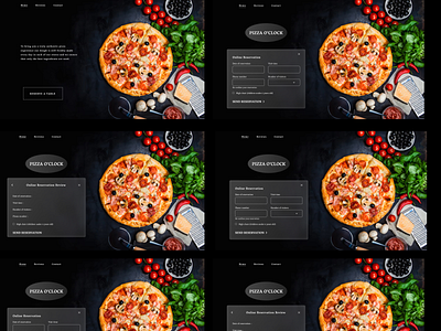 Pizza O'Clock - A website to make reservations app branding design graphic design ui ux