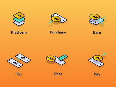 Icons for new crypto currency blockchain coin crypto icon icon design illustration isometric svg