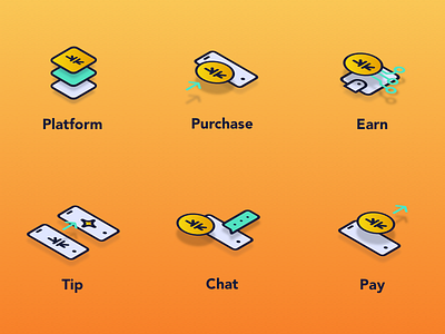 Icons for new crypto currency