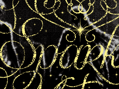 Sparkle Motion donnie darko halftone lettering screenprint sparkle stars typography