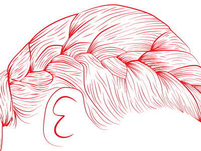 Svh Mh braid hair illustration plait red vector