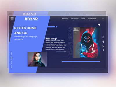 Landing page for fashion industry