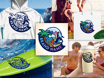LOGO FOR SALE Beach Landscape and Whale