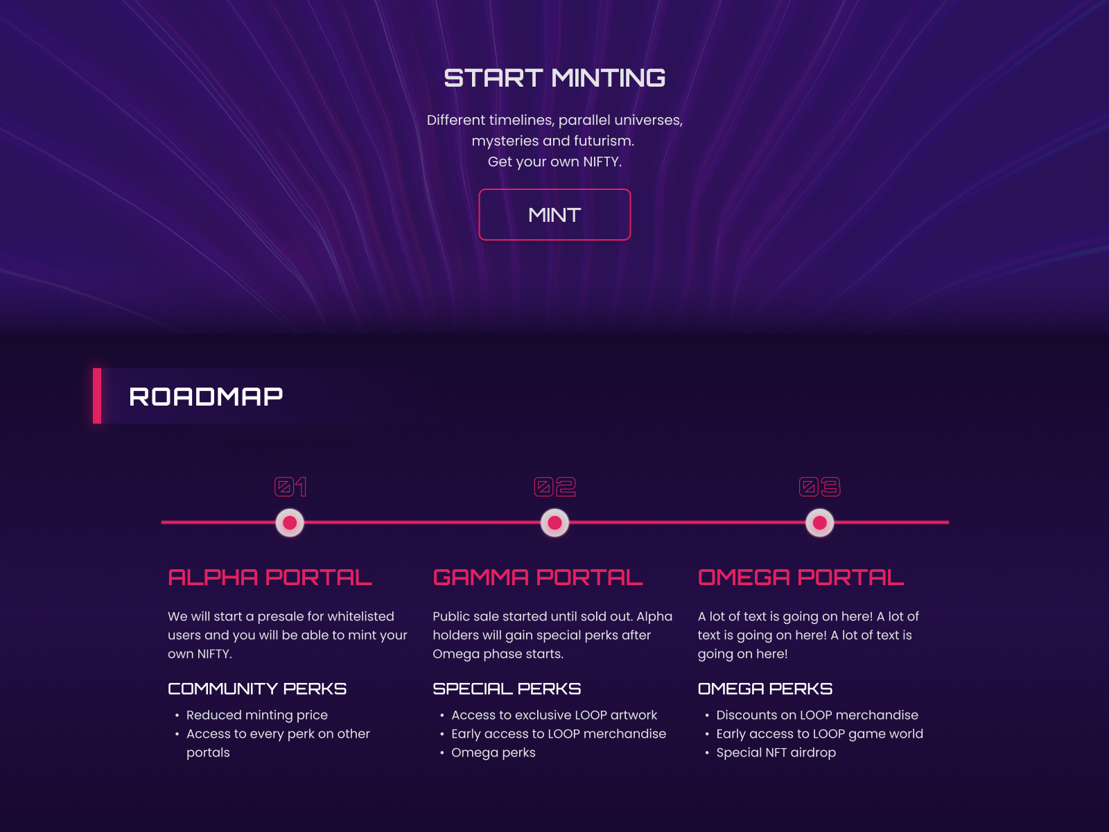 nifty-glow-nft-minting-website-section-3-4-by-web3-designer