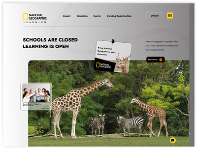 National Geography Learning Landing Page animals design figma landing page learning platforms national geography uiux designer