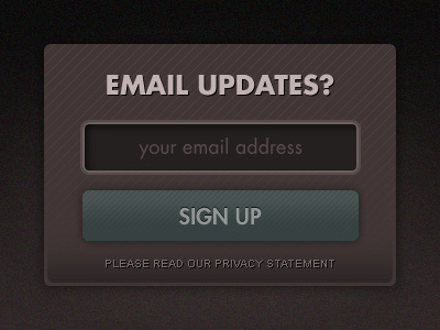 Email newsletter signup form button form futura signup