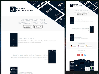 Rocket Calculations App landing page design app app landing design graphic design