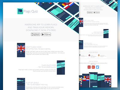 Flags Quiz app landing page app landing app page landing landing page