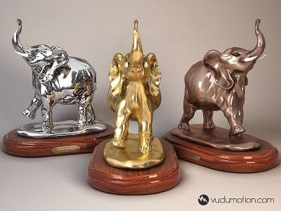 Three Elephants c4d cinema4d elephant free sculpture vray