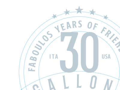 Fratelli Galloni - 30 years partnership - Ita/USA badge fuelformind galloni prosciutti graphics design logotype nafta studio parma grafica typography vector vintage badge