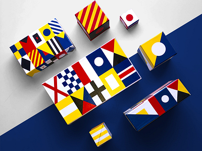 C&A packaging - Nautical Flags cardboardpackaging cavalierieamoretti fuelformind graphicdesign luxyrypackaging nafta studio nauticalflags pack packagingdesign packshooting paperset rectangularboxes setdesign squareboxes