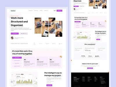 Gestion - Project Management Landing page/ Website landing page product design project management project management landing page task management ui uiux ux web design