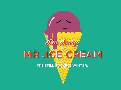 Mr Ice Cream flat illustration summer