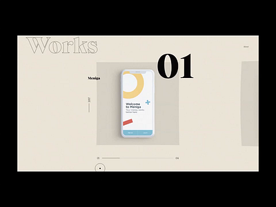 Folio'20 - Works page animation on CSS Design Awards! clean design minimal type typography ui ux web web design website