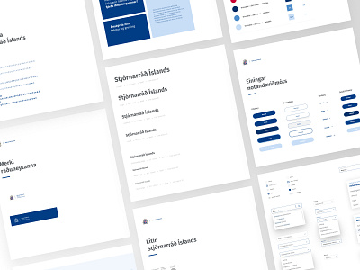 Stjórnarráð Íslands - The Ministry of Finance & Economic Affair brand branding clean color palette components design elements icon minimal style guide styleguide type typography ui ux web web design website