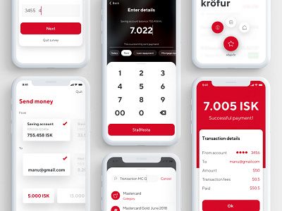 Íslandsbanki - Bank Mobile App app bank bank app credit card fintech payments transactions ui ux user