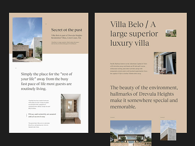 Villa Belo. Fiji - Residential clean design layout minimal typography ui web web design website