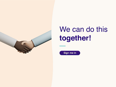 We can do this - together! 3d branding design illustration illustrator library ui web website