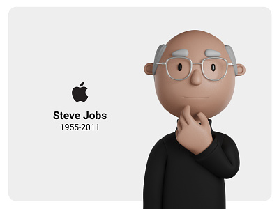 Steve Jobs 3d apple branding design illustration illustrator library resource resources steve jobs web