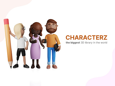 CHARACTERZ is out 🎉 3d design illustration illustrator library resource resources ui