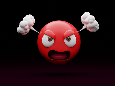 Anger 😡 3d 3d animation 3d modeling anger angry animation blender design emoji emoji set emojis emoticon illustration illustrations library red