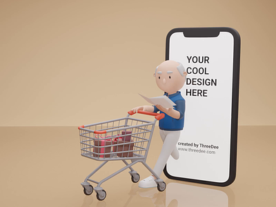 Mobile shopping 🛒 3d 3d animation 3d character 3d character design 3d human 3d icon 3d illustration 3d illustrations 3d mockup blender cart design humaaans humans illustration iphone mockup shopping shopping app shopping cart