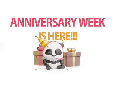 Anniversary week is here! 😍 3d animal blender competition contest cute design fun graphic design illustration illustrations kawai library resources