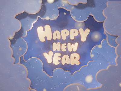 Happy New Year! 💥 2021 2022 3d 3d font 3d text 3d type blender branding cute design font graphic design illustration library new year type type font