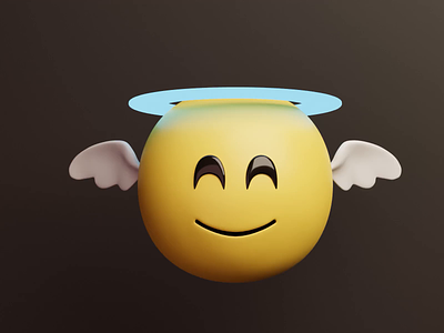 Halo 3D animated emoji 😇 3d 3d animation animation blender branding character cute design emoji emoticon illustration illustrations library motion graphics nft nft artist resources