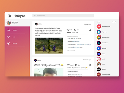 Instagram Web Concept