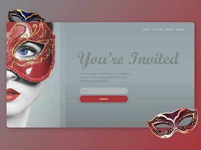 Secret Event Invitation create account imagery landing page concept modern personal register responsive sign up ui ux user experience user interface