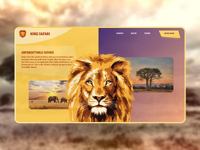 Safari Landing Page Concept animals design inspiration interface landing page minimal safari ui ui design uiux ux ux design web design