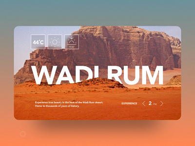 Wadi Rum Experience experience geography landing page ui design ux design weather web app web design