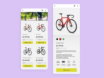 Bike shop mobile website concept design mobile ui webdesign