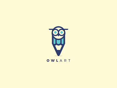 Owl Art Logo ansgrav art bird creative design drawing education icon illustration logo modern owl logo pen simple smart unique logo vector